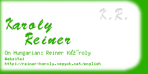 karoly reiner business card